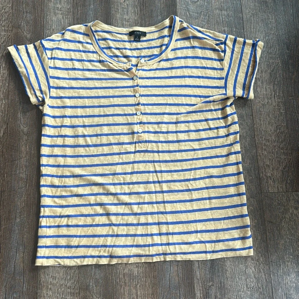 J. Crew Rolled Cuff Henley T-shirt